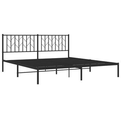 vidaXL Estructura cama sin colchón con cabecero metal negro 183x213 cm