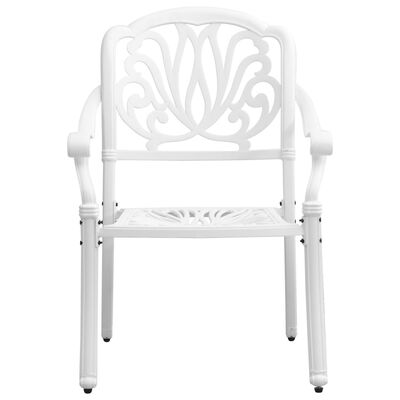 vidaXL Juego de comedor de jardín 5 piezas aluminio fundido blanco