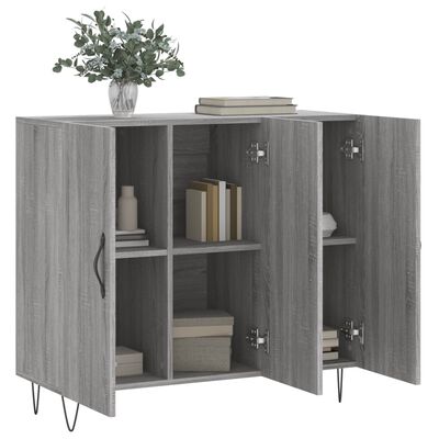 vidaXL Aparador de madera de ingeniería gris Sonoma 90x34x80 cm