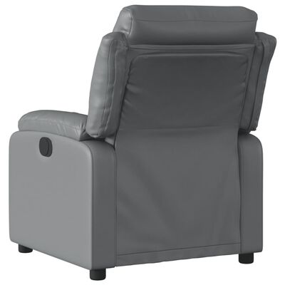 vidaXL Sillón reclinable eléctrico de cuero sintético gris