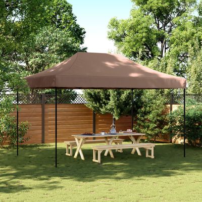 vidaXL Tienda de fiesta plegable Pop-Up marrón 440x292x315 cm