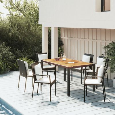 vidaXL Set de muebles jardín 5 pzas con cojines ratán sintético negro