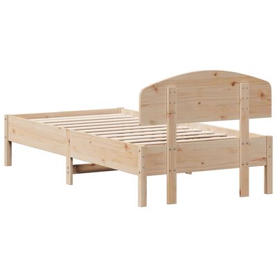 vidaXL Estructura de cama con cabecero madera maciza pino 75x190 cm