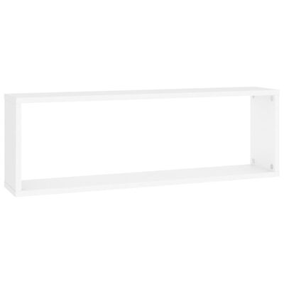 vidaXL Estantes cubo de pared 2 uds contrachapado blanco 80x15x26,5 cm