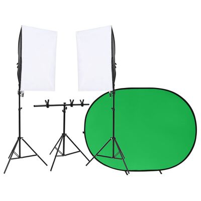 vidaXL Kit de estudio fotográfico con iluminación y fondo