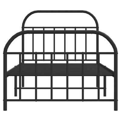 vidaXL Estructura cama sin colchón con estribo metal negro 100x200 cm