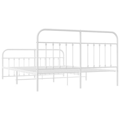 vidaXL Estructura cama sin colchón con estribo metal blanco 183x213 cm