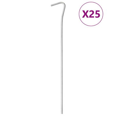 vidaXL Clavijas para tienda 25 uds acero galvanizado 23 cm Ø4 mm