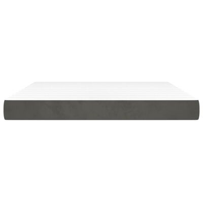 vidaXL Colchón muelles ensacados terciopelo gris oscuro 160x200x20 cm