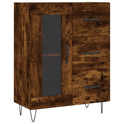 vidaXL Aparador alto madera contrachapada roble ahumado 69,5x34x180 cm