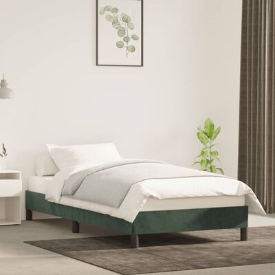 vidaXL Estructura de cama sin colchón terciopelo verde oscuro 90x200cm