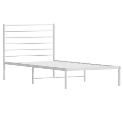 vidaXL Estructura cama sin colchón con cabecero metal blanco 90x200 cm