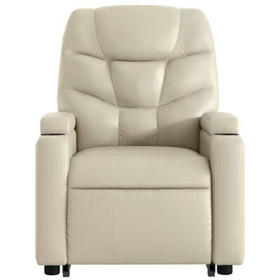 vidaXL Sillón reclinable de masaje de pie cuero artificial color crema