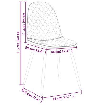 vidaXL Sillas de comedor 4 unidades terciopelo gris oscuro