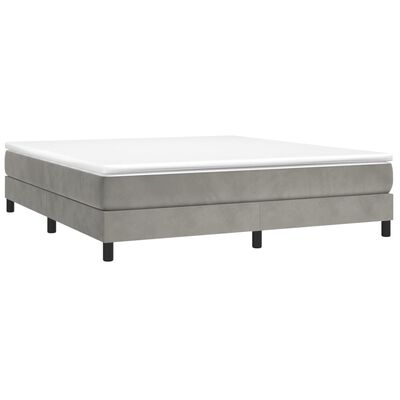 vidaXL Cama box spring con colchón terciopelo gris claro 160x200 cm