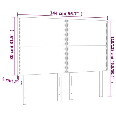 vidaXL Cabeceros 4 unidades tela gris taupe 72x5x78/88 cm