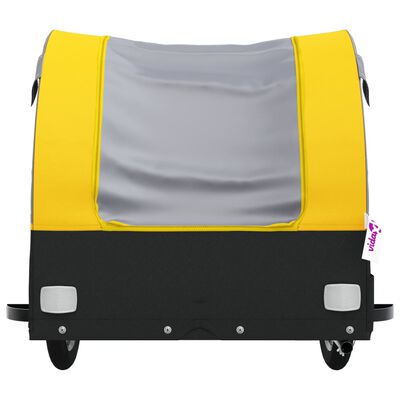 vidaXL Remolque para bicicleta hierro negro y amarillo 45 kg