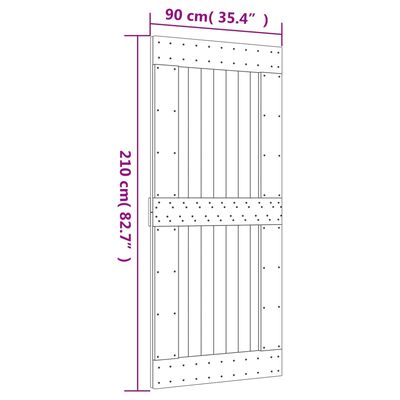 vidaXL Puerta corredera con herrajes madera maciza de pino 90x210 cm