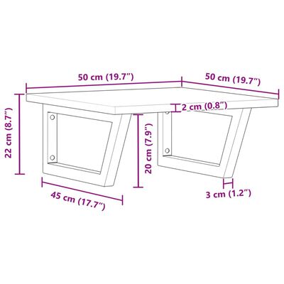 vidaXL Estante de lavabo de pared acero y madera maciza de acacia