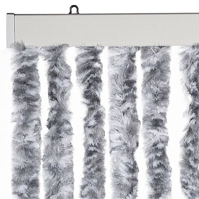 vidaXL Cortina mosquitera chenilla blanco y gris 118x220 cm