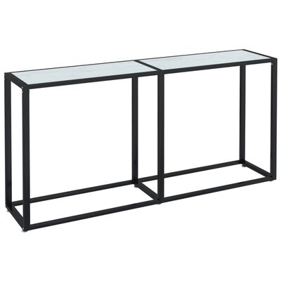 vidaXL Mesa consola vidrio templado mármol blanco 160x35x75,5 cm