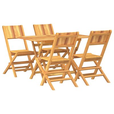 vidaXL Juego de comedor para jardín 5 piezas madera maciza de teca