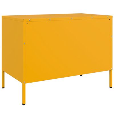 vidaXL Mueble de TV de acero amarillo mostaza 68x39x50,5 cm