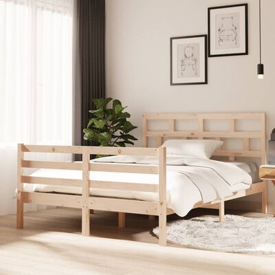 vidaXL Estructura cama doble pequeña madera maciza 135x190 cm