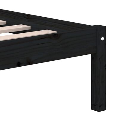 vidaXL Estructura de cama de madera maciza de pino negro 140x200 cm