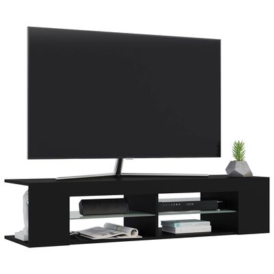 vidaXL Mueble de TV con luces LED negro 135x39x30 cm