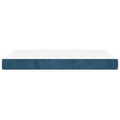 vidaXL Colchón muelles ensacados terciopelo azul oscuro 120x200x20 cm