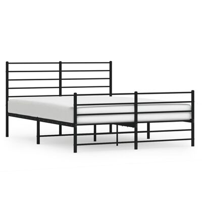 vidaXL Estructura cama sin colchón con estribo metal negro 160x200 cm