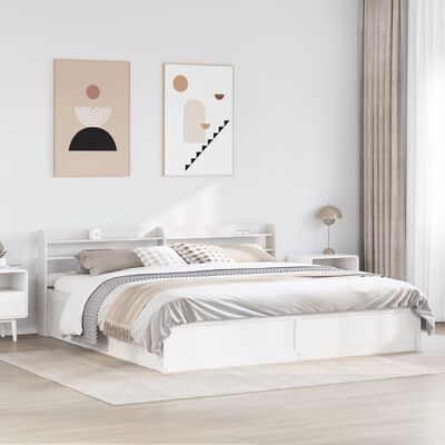 vidaXL Estructura de cama con cabecero madera de pino blanco 200x200cm