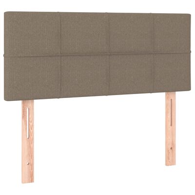 vidaXL Cama box spring con colchón tela gris taupe 90x200 cm