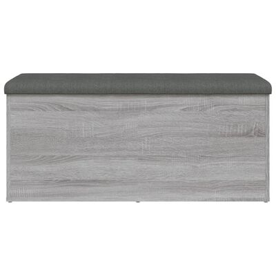 vidaXL Banco con almacenaje madera ingeniería gris Sonoma 102x42x45 cm