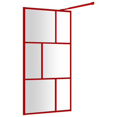 vidaXL Mampara puerta de ducha vidrio transparente ESG rojo 115x195 cm