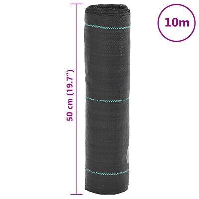 vidaXL Membrana para malezas PP negra 0,5x10 m