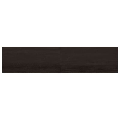 vidaXL Estante pared madera roble tratada marrón oscuro 220x50x(2-6)cm