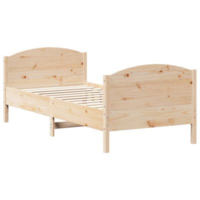 vidaXL Estructura de cama sin colchón madera maciza pino 75x190 cm