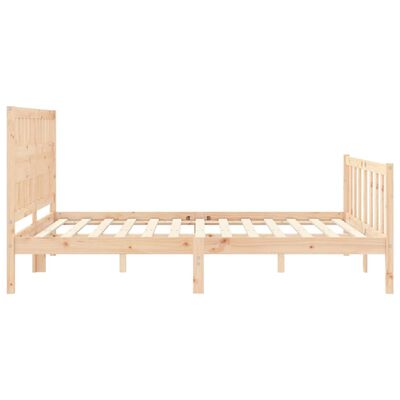 vidaXL Estructura de cama con cabecero madera maciza 160x200 cm