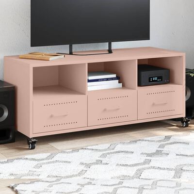 vidaXL Mueble de TV acero rosa 100,5x39x43,5 cm