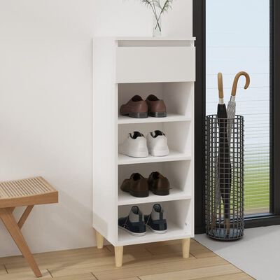 vidaXL Mueble zapatero madera contrachapada blanco 40x36x105 cm