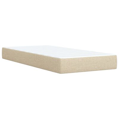 vidaXL Cama box spring con colchón tela color crema 80x200 cm