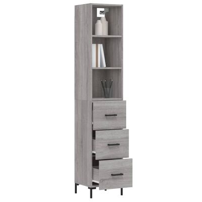 vidaXL Aparador alto madera contrachapada gris Sonoma 34,5x34x180 cm