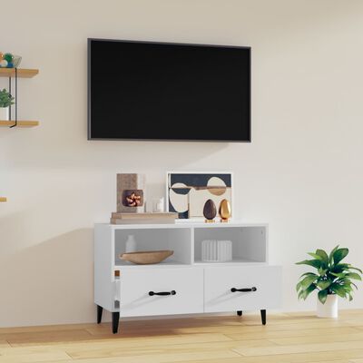 vidaXL Mueble para TV madera contrachapada blanco 80x36x50 cm