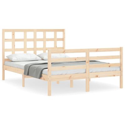 vidaXL Estructura de cama con cabecero madera maciza 120x200 cm