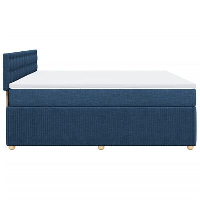 vidaXL Cama box spring con colchón tela azul 180x200 cm