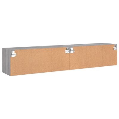 vidaXL Muebles de pared para TV 2 uds madera gris Sonoma 80x30x30 cm