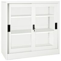 vidaXL Armario con puerta corredera acero blanco 90x40x90 cm