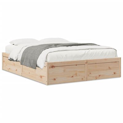 vidaXL Estructura de cama sin colchón madera de pino blanca 140x200 cm